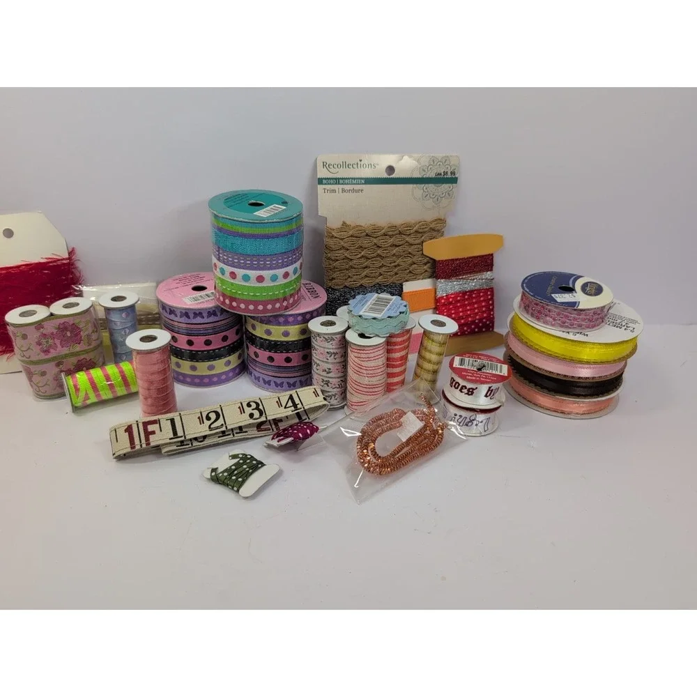 New Trim And Ribbon Lot Floral Butterfly Polka Dot‎ Striped Etc